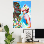 Kiss for a Star Kingdom Psychedelic Dream Pop Poster (Thuiskantoor)