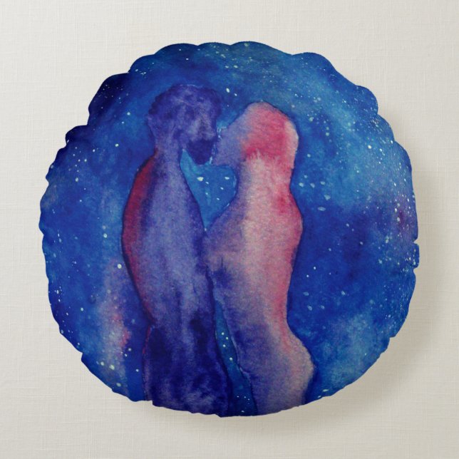 Kiss geborsteld Polyester Ronde werpen kussen (Voorkant)