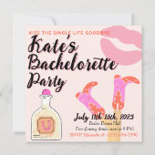 Kiss Goodbye Bachelorette Invitation (Devant)