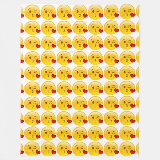 Kiss-Heart emoji Fleece Deken (Voorkant)