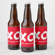 Kiss Hug Red en White Beer Label