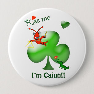 Kiss, ik ben Cajun St. Patrick's Day Crawfish Ronde Button 4,0 Cm