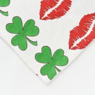 Kiss, ik ben Iers St. Saint Patrick's Day Shamrock Fleece Deken
