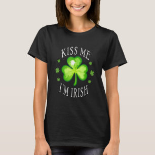 Kiss Ik ben Ierse grappige Saint Patrick Day T-shirt