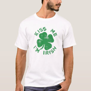 Kiss Ik ben Ierse grappige Saint Patrick Day Women T-shirt