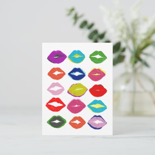 Kiss Kiss Briefkaart (Staand voorkant)