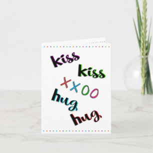 Kiss Kiss Knuffel Knuffel Liefde Liefhebber Leuke Kaart