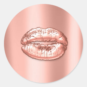 Kiss Lippen Koraal Perzik Make-up Artiest Beauty M Ronde Sticker