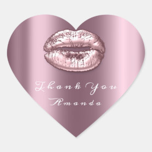 Kiss Lippen Roos Mauve Hart Make-up Bridal 16 Dank Sticker