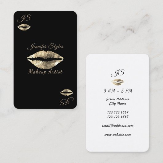 Kiss lips jeu carte de maquillage (Devant / Derrière)