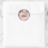 Kiss Lips Makeup Artist Drips Rose Glam Wow Ronde Sticker (Tas)