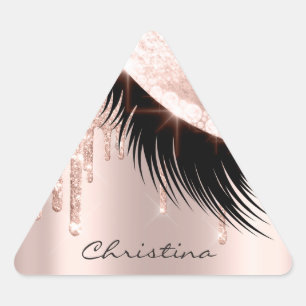 Kiss Lips Makeup Artist Glitter Lashe Sparkly Blog Driehoek Sticker
