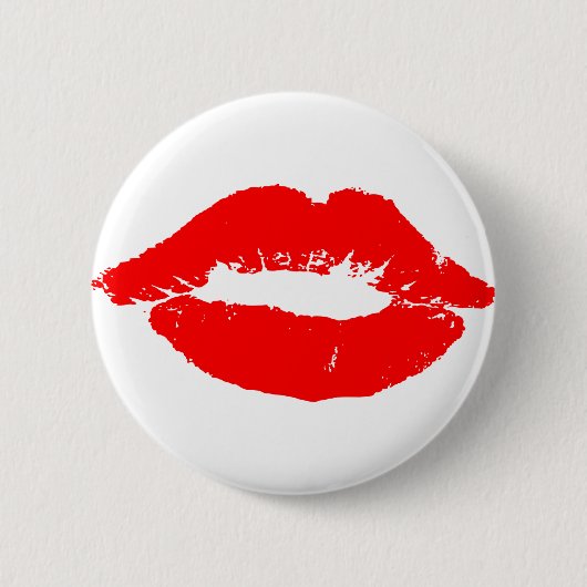 Kiss Lips Red Lipstick Love Passion Valentijn Ronde Button 5,7 Cm (Voorkant)