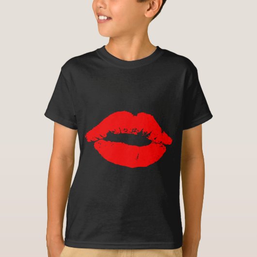 Kiss Lips Red Lipstick Love Passion Valentijn T-shirt (Voorkant)