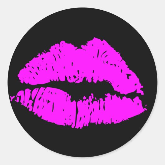 Kiss Lips Ronde Sticker (Voorkant)