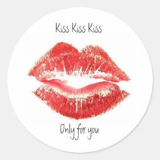 kiss_lips, ronde sticker