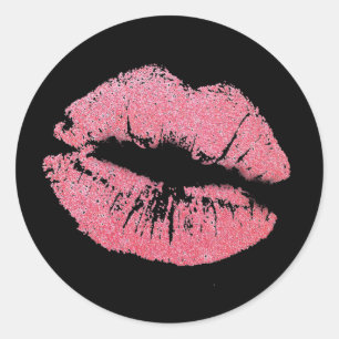 KISS LIPS SPARKLY STICKERS FICHE DE 20