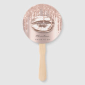 Kiss Lips Sweet 16th Vrijgezellenfeest Roos Sparkl Handwaaier (Voorkant)