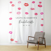 Kiss Lipstick Bachelorette Foto Booth Backdrop Wandkleed (In situ)