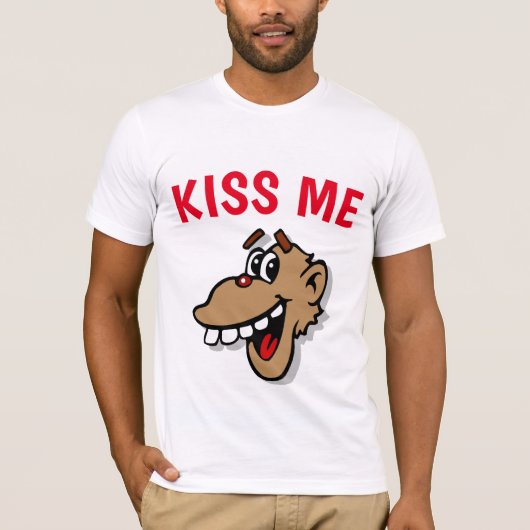 KISS ME, aap, bewerk tekst, T-shirt (Voorkant)