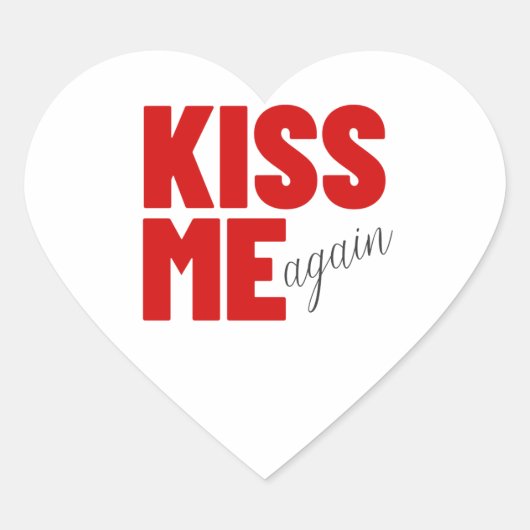 KISS ME AGAIN HART STICKER (Voorkant)