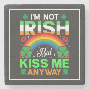 Kiss Me Anyway Irish humor Design-63942 Stenen Onderzetter