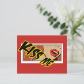 Kiss me Comic Pop Art Briefkaart (Staand voorkant)