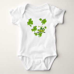 Kiss me Frog Irish Shamrocks Babies Romper