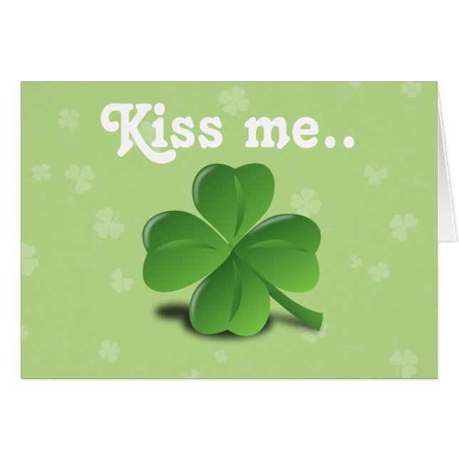 "Kiss Me" Funny Irish St. Patrick's Day Shamrock (Devant horizontal)
