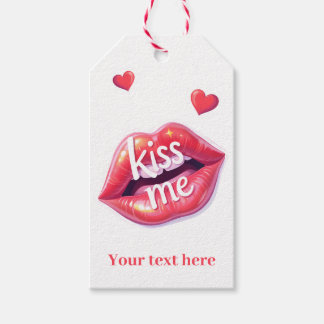 Kiss Me Glossy Red Lips Art Illustration Cadeaulabel