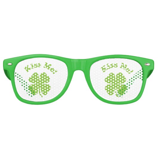 Kiss Me Green Retro Zonnebril (Voorkant)