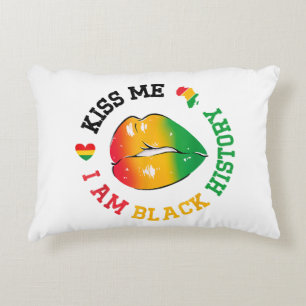 Kiss Me I Am Black History Maand Afro-Amerikaan Accent Kussen