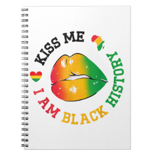 Kiss Me I Am Black History Maand Afro-Amerikaan Notitieboek