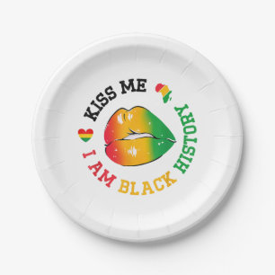 Kiss Me I Am Black History Maand Afro-Amerikaan Papieren Bordje