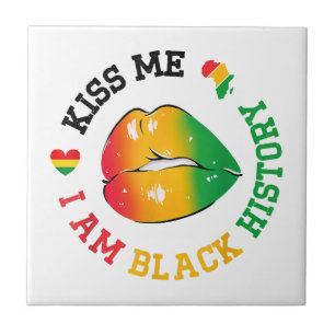 Kiss Me I Am Black History Maand Afro-Amerikaan Tegeltje