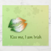 Kiss Me I am Irish - Étiquette de bouteilles de bi (Étiquettes simples)