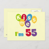 Kiss me Ik ben 55-jarige overhemden en cadeautjes. Briefkaart (Voorkant / Achterkant)