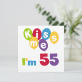 Kiss me Ik ben 55-jarige overhemden en cadeautjes. Kaart (Staand voorkant)