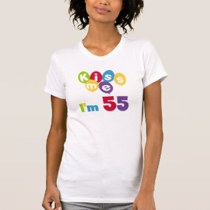 Kiss me Ik ben 55-jarige overhemden en cadeautjes. T-shirt