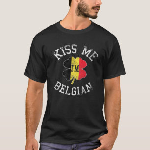 Kiss me Ik ben Belgische grappige St. Patrick's Da T-shirt