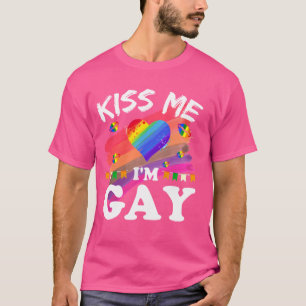 Kiss me Ik ben Gay LGBT Pride Funny T-shirt