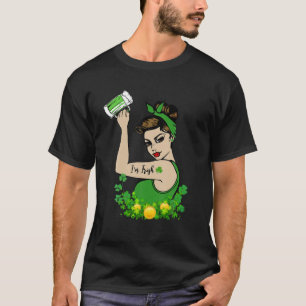 Kiss me Ik ben Ierse Drink Beer Shamrock St Pat T-shirt