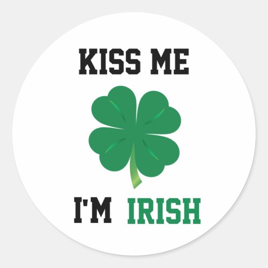 Kiss me Ik ben Ierse Stickers (Voorkant)