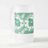 Kiss me Ik ben Irish Clover Face Green Bokeh Matglas Bierpul (Voorkant links)