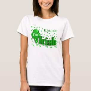 Kiss me Ik ben Irish Dames St. Patrick's Day T-shi T-shirt