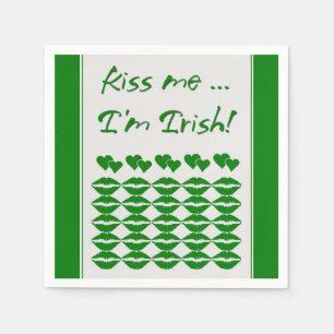 Kiss me Ik ben Irish Paper Napkins Servet