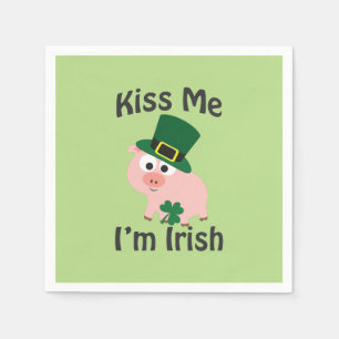 Kiss Me Ik ben Irish Pig Servetten