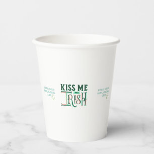 Kiss me Ik ben Irish St. Paddy's Day Papieren Bekers