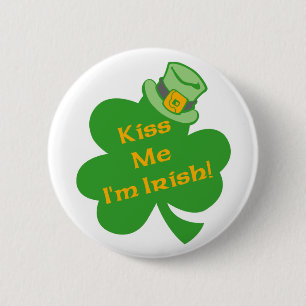 Kiss me Ik ben Irish St. Patrick's Day Button