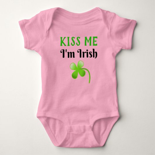 Kiss me Ik ben Irish St. Patrick's Day Green Romper (Voorkant)